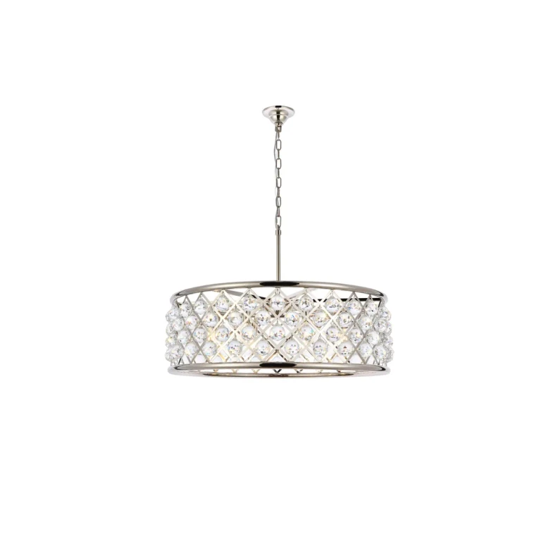 Polished Nickel Eight Light Chandelier from the Madison Collection