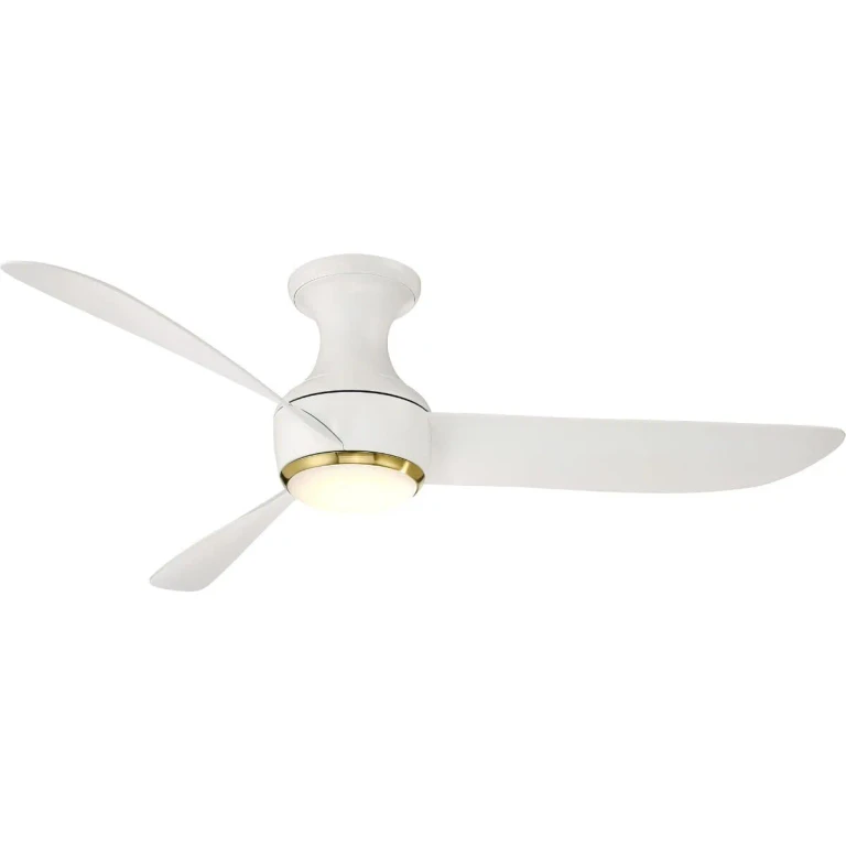 Soft Brass Matte White 44"Ceiling Fan from the Corona Collection