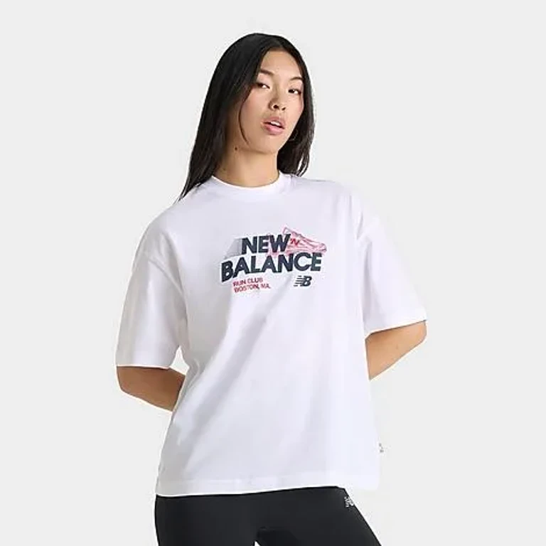 New Balance Women's Run Club T-Shirt in White Size: XS