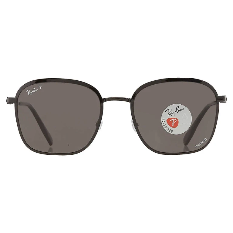 Ray Ban Polarized Dark grey Square Unisex Sunglasses RB3720 002/K8 55