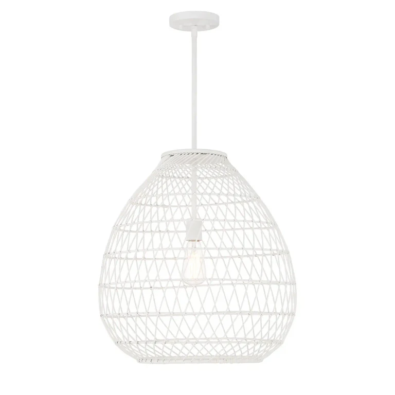 Maya 1-Light Pendant in Bisque White