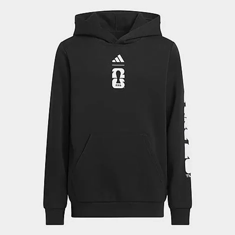 adidas Big Kids FIFA World Cup 26 Match Ball Pullover Hoodie in Black Size: XS