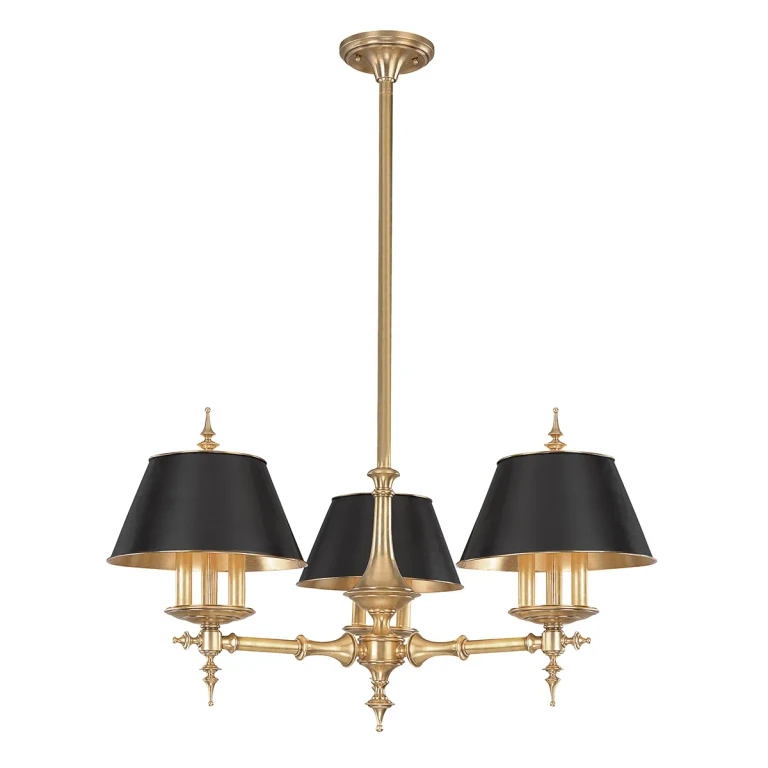 Aged Brass Nine Light Chandelier from the Cheshire Collection