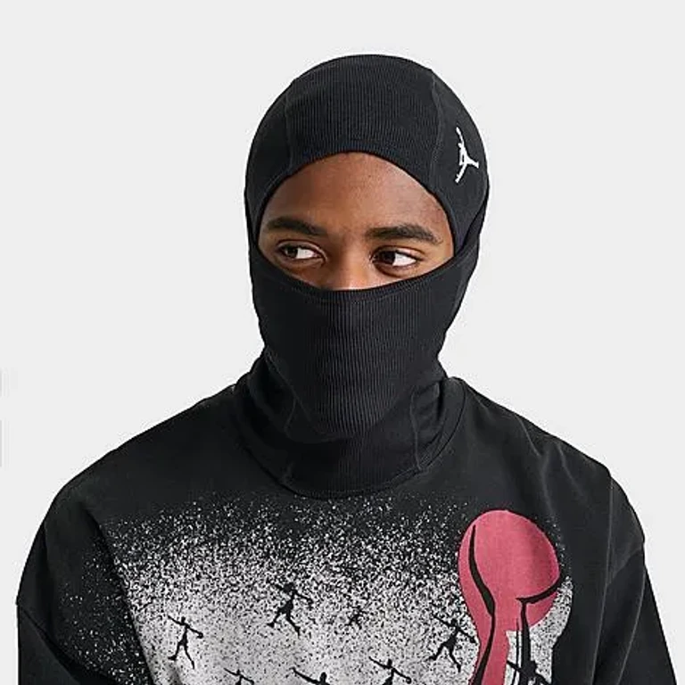 Jordan Flight Hyperwarm Rib Knit Balaclava Hood in Black