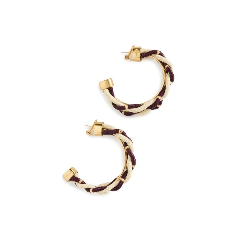 Johanna Ortiz Baila Hoops Ecru/Dark Cherry One Size