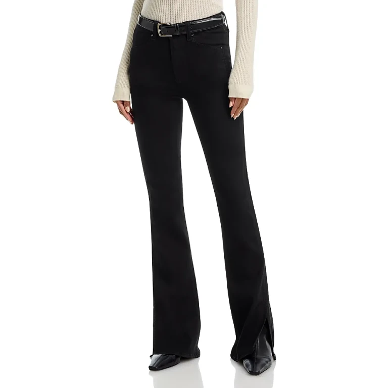 Paige Laurel High Rise Bootcut Jeans in Black Shadow
