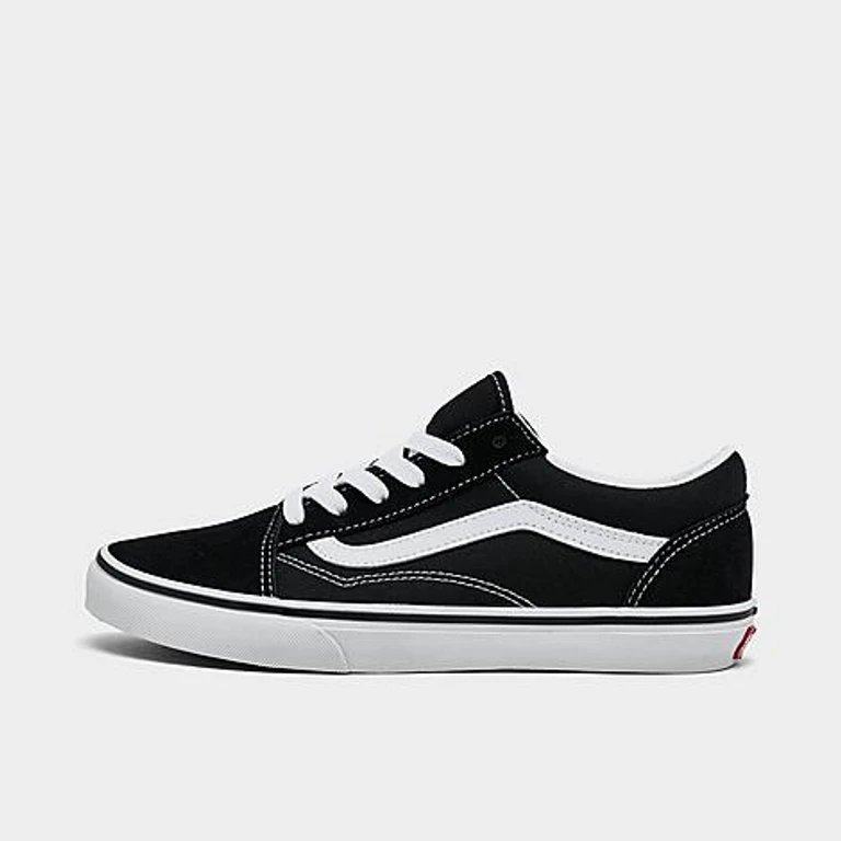 Vans Big Kids Old Skool Casual Shoes in Black/True White Size: 3.5