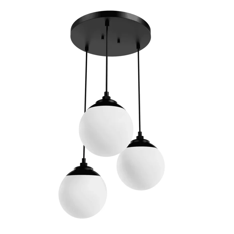 Matte Black Three Light Cluster from the Hepburn Collection