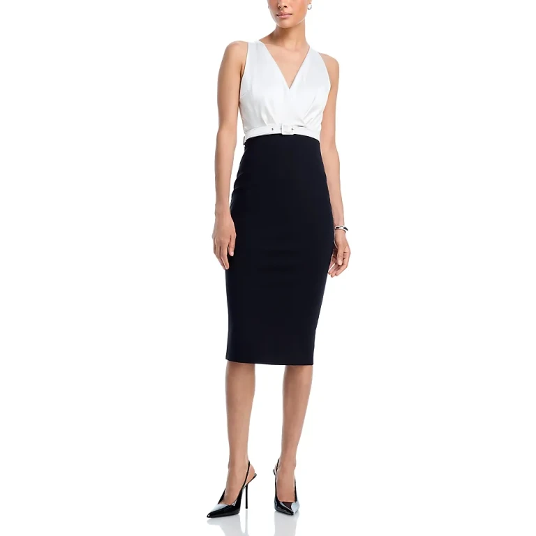 Chiara Boni La Petite Robe Rona Belted Surplice Neck Dress