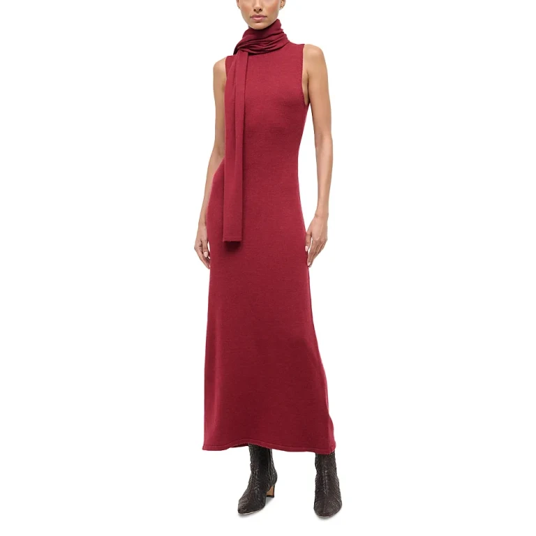 Staud Canal Merino Wool Midi Dress
