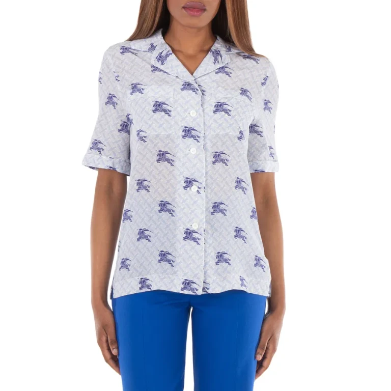 Burberry Tabi Ekd Monogram Silk Pyjama Shirt