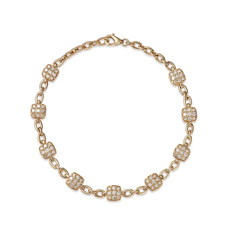 Diamond Pave Link Bracelet in 14K Yellow Gold, 1.0 tcw
