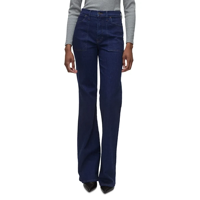 Veronica Beard Crosbie High Rise Flare Jeans in Indigo Rinse
