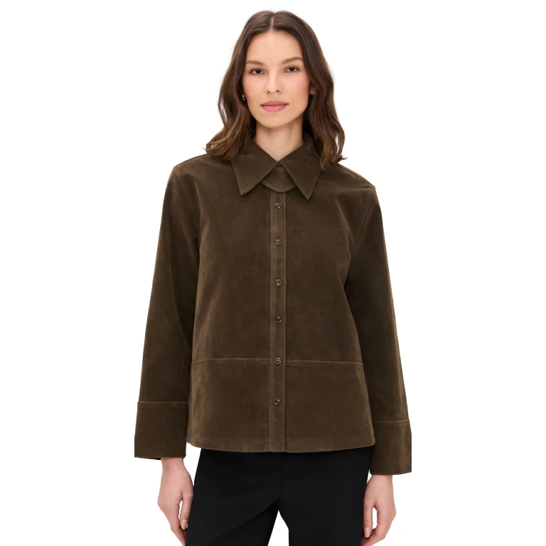 Apparis Ren Sans Suede Overshirt Dark Brown XXL