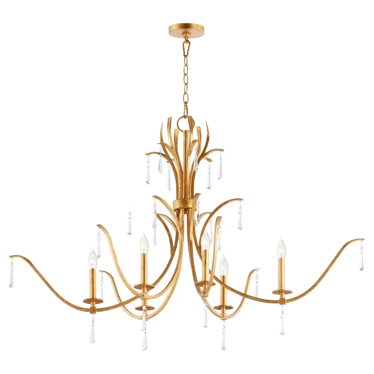 Gold Leaf Six Light Chandelier from the Majesty Collection