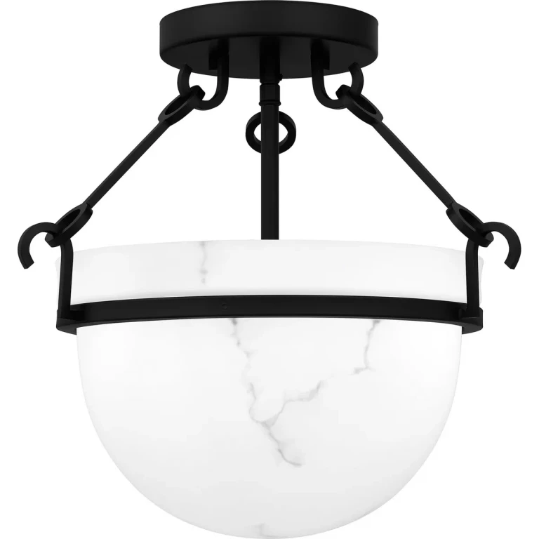 Quoizel Semi-Flush Mount 3-Light Semi-Flush Mount in Matte Black