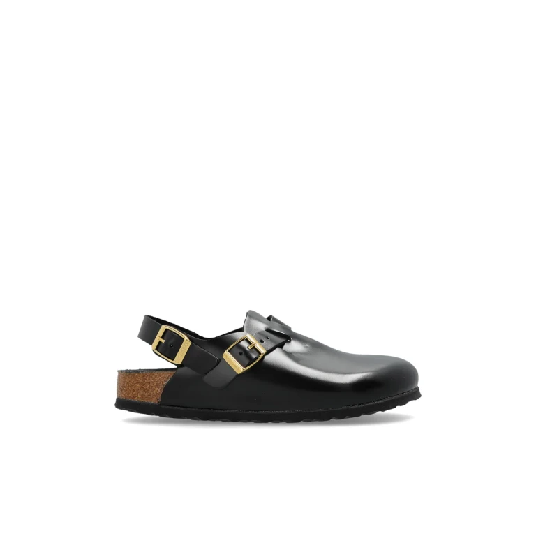 Birkenstock Black Tokio Ii Natiral Leather Clogs