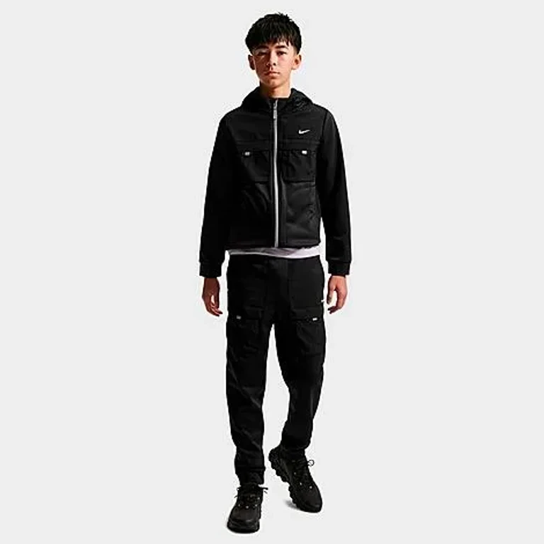 Nike Big Kids Sportswear City Utility Jogger Pants in Black/White Size: XS