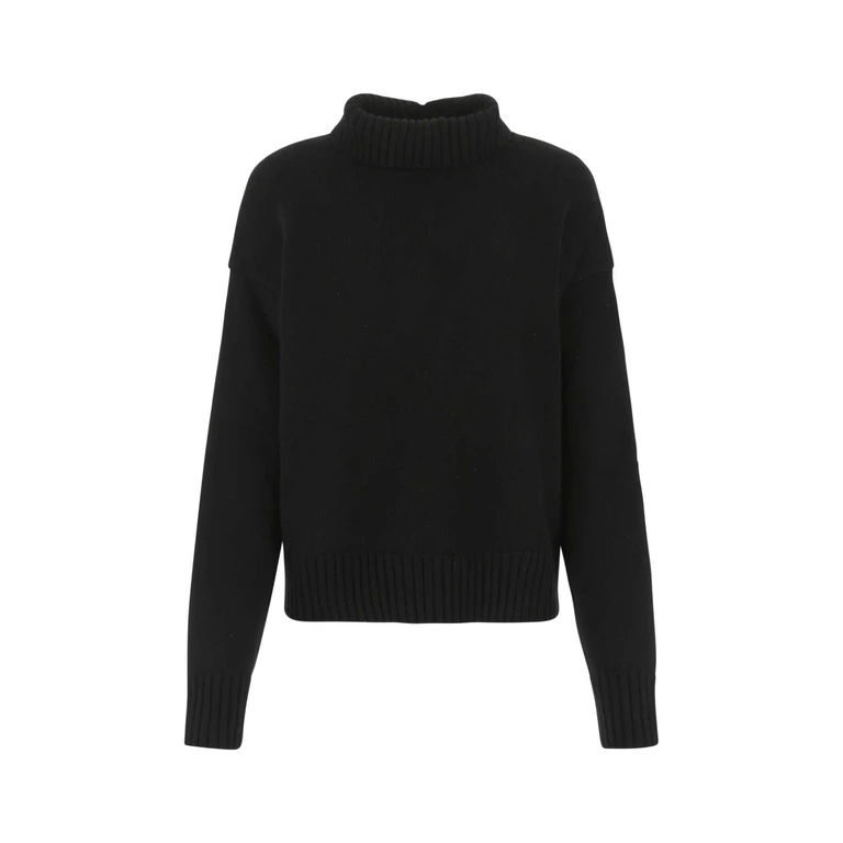 Jil Sander Black Cashmere Blend Oversize Sweater 001 Maglieria - Women