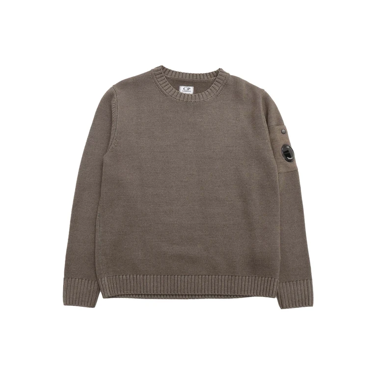 Cp Company Kids Crewneck Sweater Brown Wool Cardigan