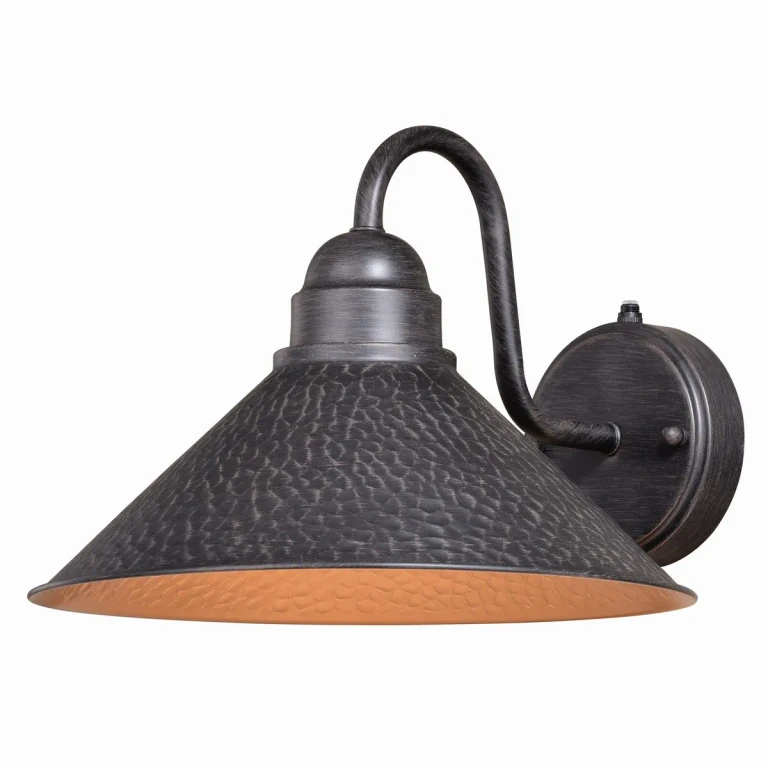 Aged Iron and Light Gold One Light Outdoor Wall Mount from the Outland Collection