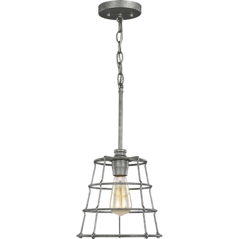 Galvanized One Light Mini Pendant from the Chambers Collection