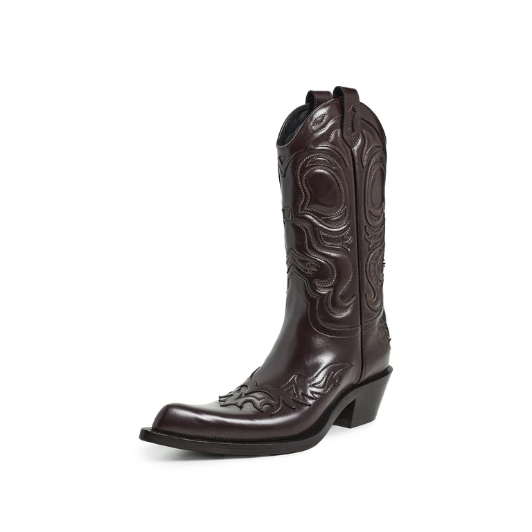 Acne Studios Pointy Leather Cowboy Boots Brown 40