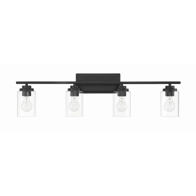 Flat Black Bathroom Vanity Light from the Clark Collection
