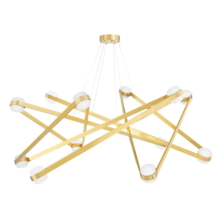 Aged Brass LED Chandelier from the Orbit Collection