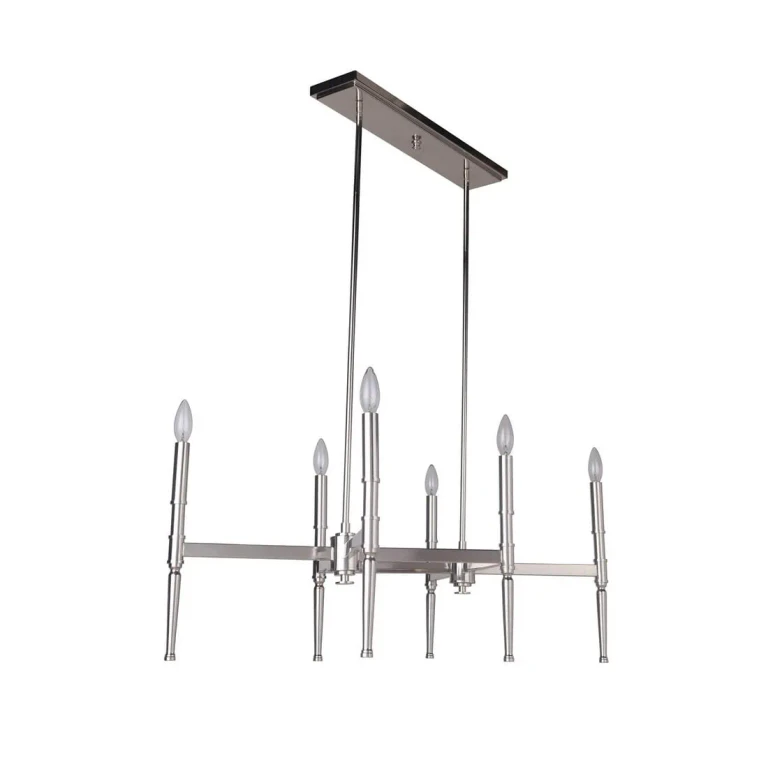 Ella 6-Light 36" Transitional Chandelier in Polished Nickel