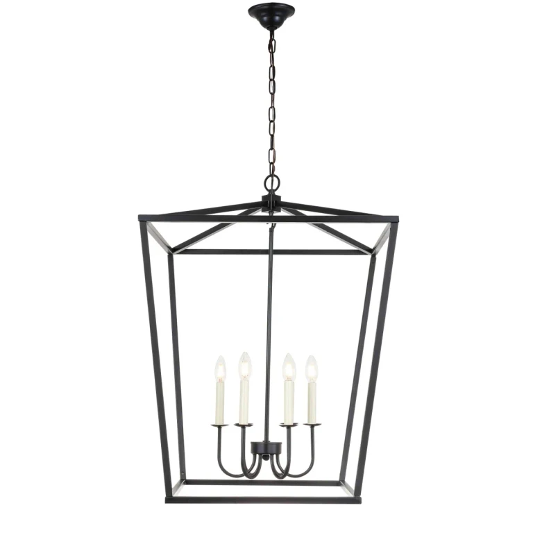 Black Six Light Chandelier from the Maddox Collection