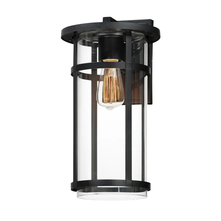 Black One Light Outdoor Wall Sconce from the Clyde Vivex Collection