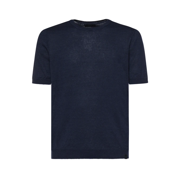Fay T-shirts and Polos Blue Linen - Men
