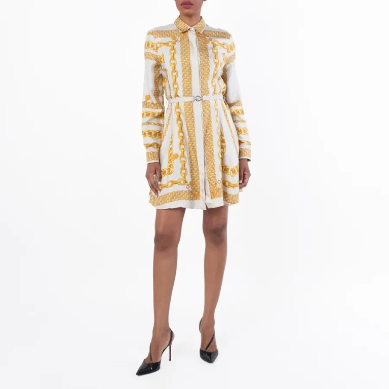 Versace Treasure Silk Mini Shirt Dress