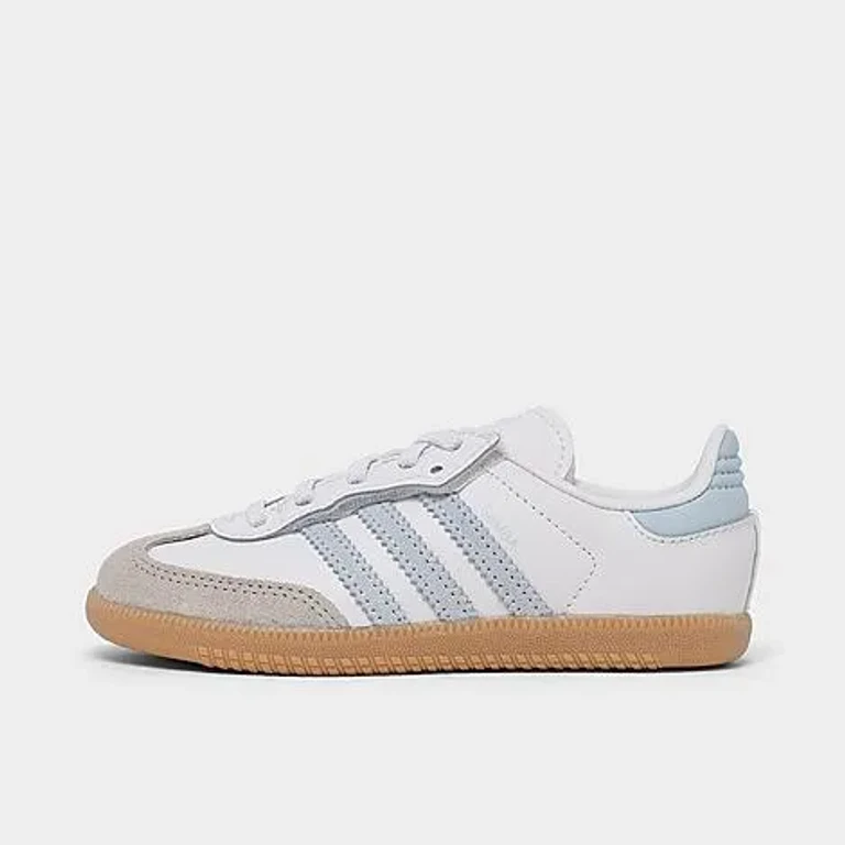 adidas Kids Toddler Originals Samba OG Comfort Closure Casual Shoes in Cloud White/Crystal Sky/Gum Size: 4.0
