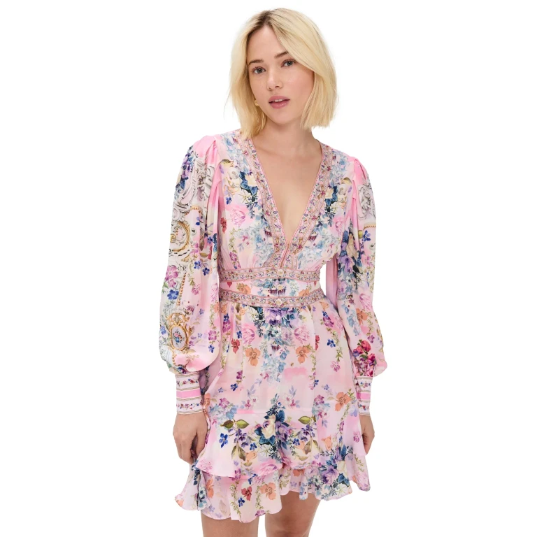 Camilla Button Front Frill Dress Palatial Pastels M