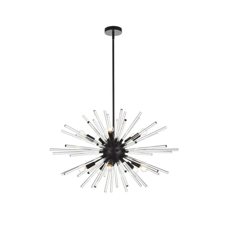 Black Ten Light Pendant from the Sienna Collection