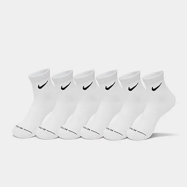 Nike Men's Everyday Elevated Ankle Socks (6-Pack) in White/Black Size: Medium