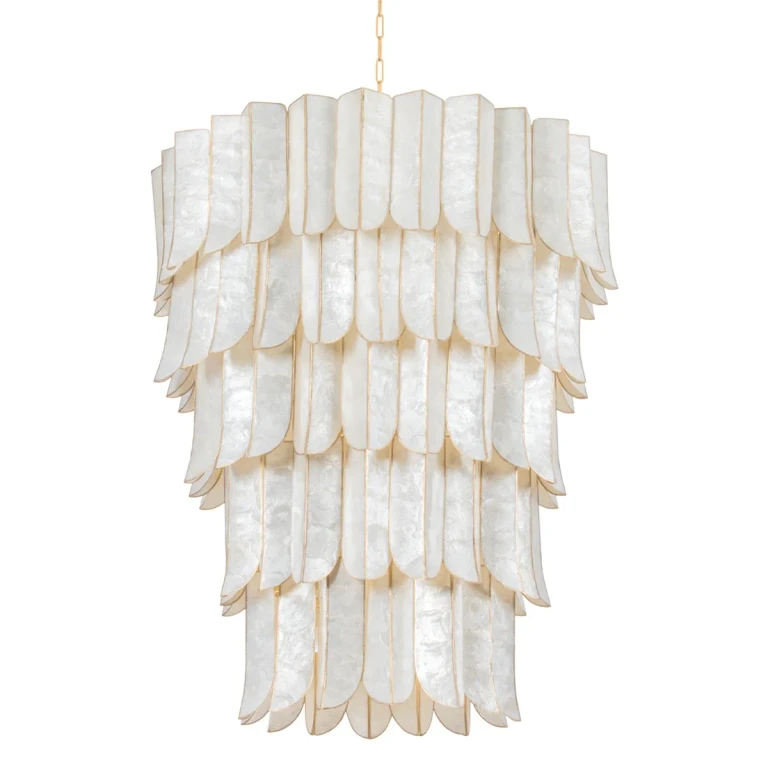 Vintage Gold Leaf 27 Light Chandelier from the Cartagena Collection