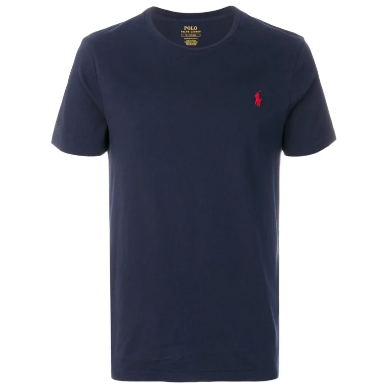Polo Ralph Lauren Blue T-shirt With Round Neck And Embroidered Pony Logo On The Front In Cotton Man