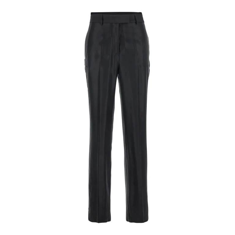 SEMICOUTURE Black Pants With Belt Loops In Wool Blend Woman