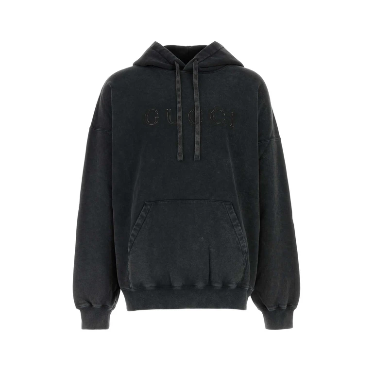 Gucci Charcoal Cotton Sweatshirt Black Fabric Felpe - Men