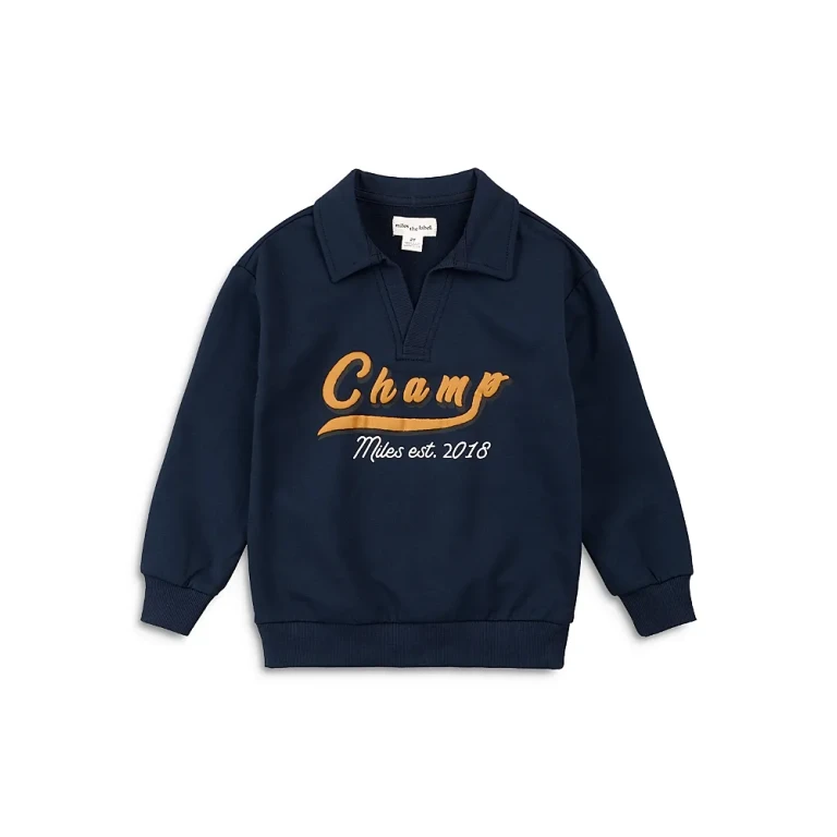 Miles The Label Boys' Champion Puff Print Logo Collared Sweatshirt - Little Kid