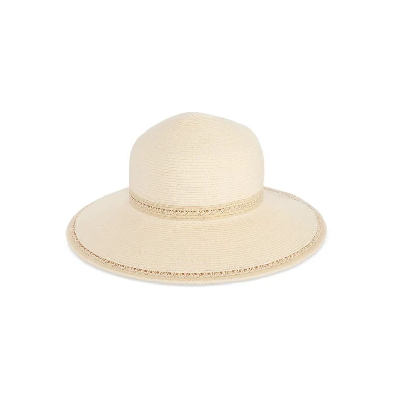 Fraas Woven Trim Wide Brim Sun Hat