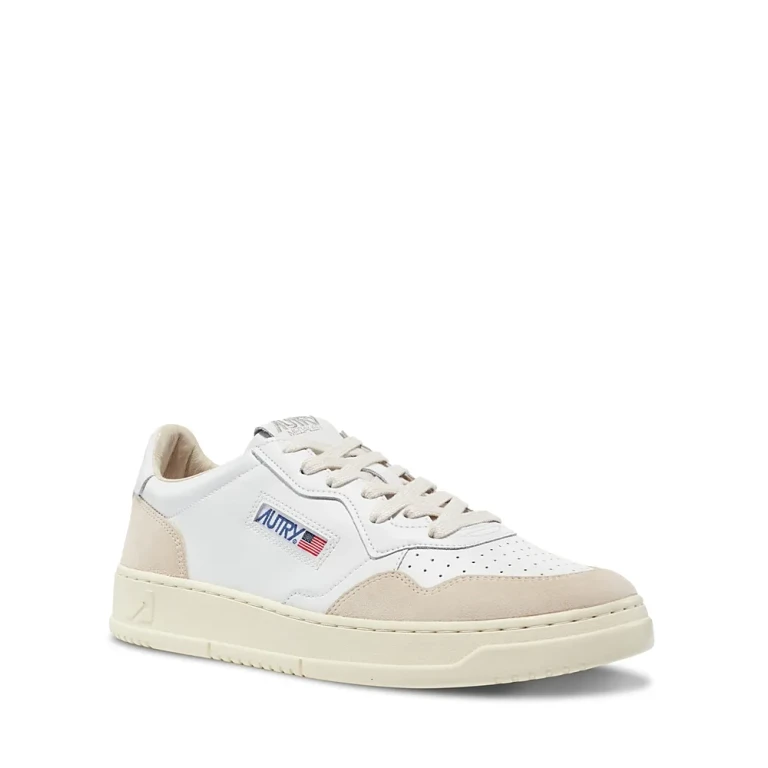 Autry Medalist White Low Top Sneaker With Suede Details In Leather Women