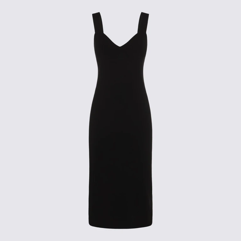 Max Mara Black Viscose Midi Dress