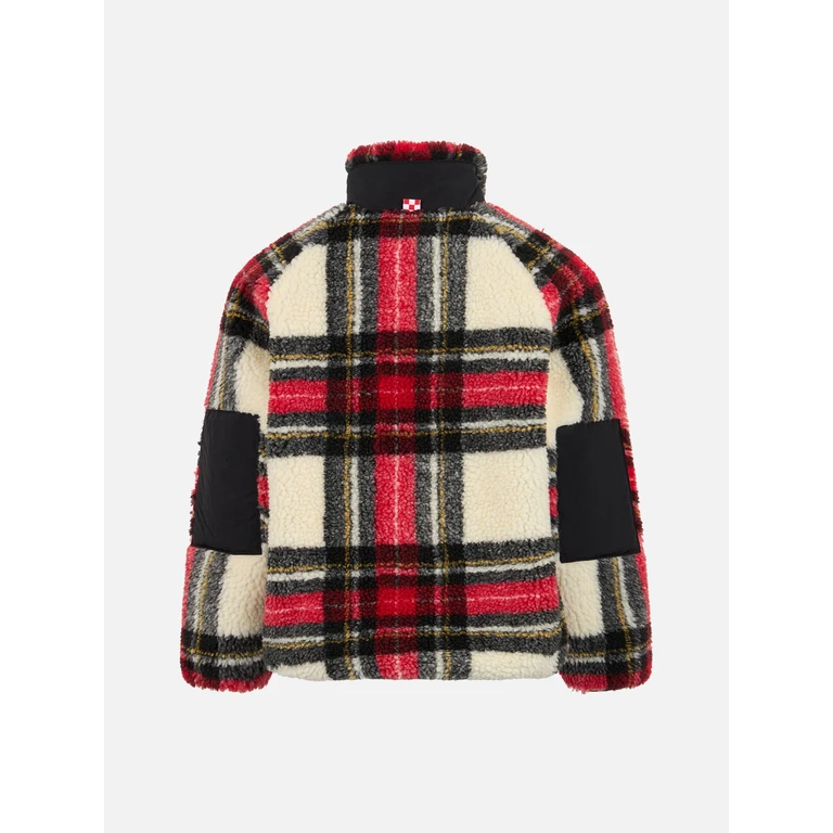 MC2 Saint Barth Girl Sherpa Jacket With Tartan Print