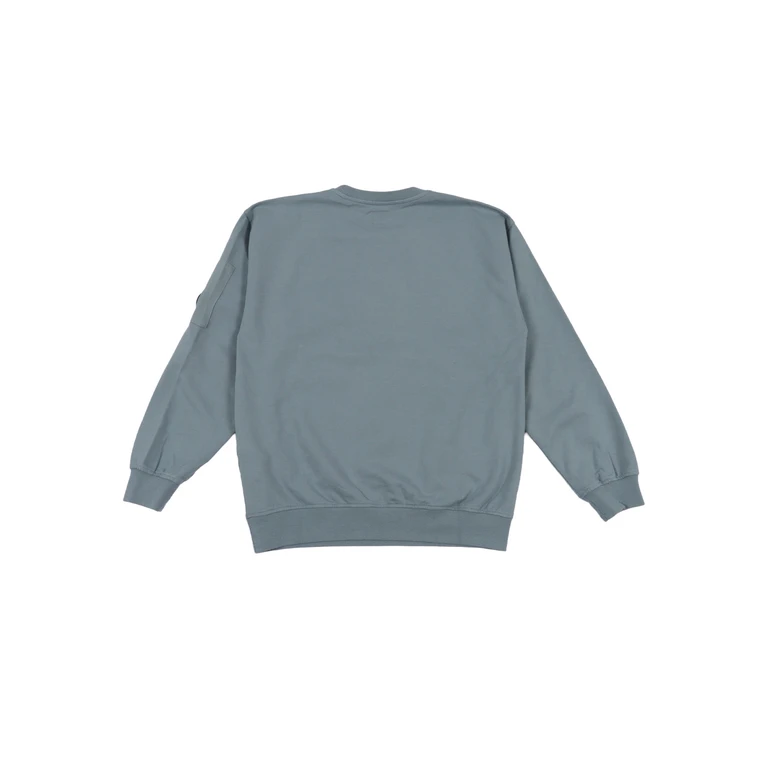 Cp Company Kids CREWNECK SWEATER Blue Cotton