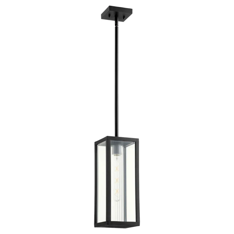 Textured Black One Light Pendant from the Parks Collection