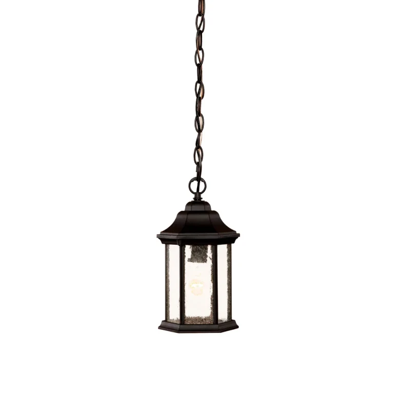 Matte Black One Light Hanging Lantern from the Madison Collection